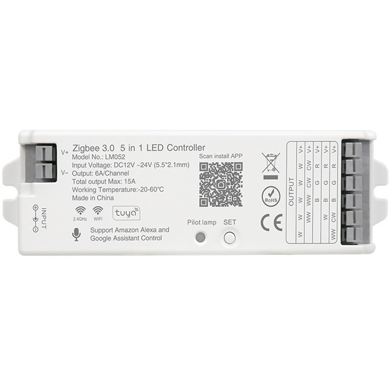 Zigbee 3.0 5-in-1-LED-Controller WiFi Tuya und Smart Life Smartphone-Steuerung Zigbee 3.0 5-in-1-LED-Controller WiFi Tuya und Smart Life Smartphone-Steuerung