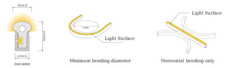 DC24V 12*25mm Flexible LED Neon Rope Light