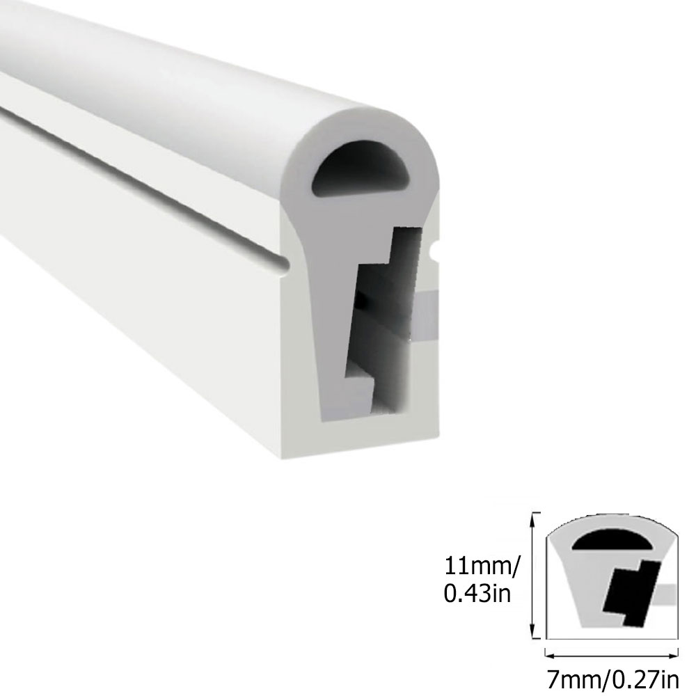 07*11mm vodotěsný silikonový LED profil s kopulí pro 5-6mm páskové světlo