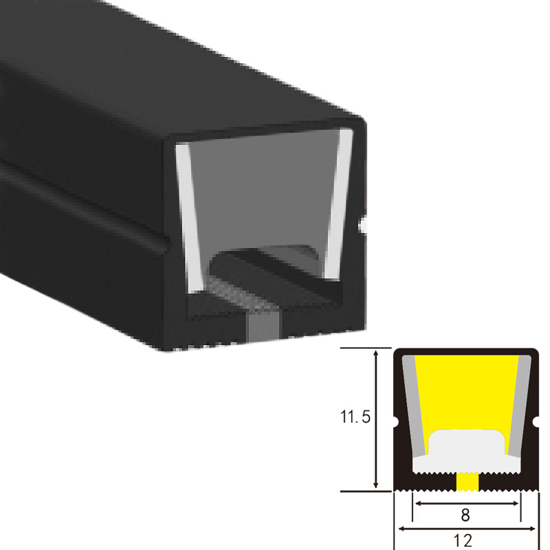 1212 All Black Neon Silikon LED Flex Strip Wasserdichter Schlauch