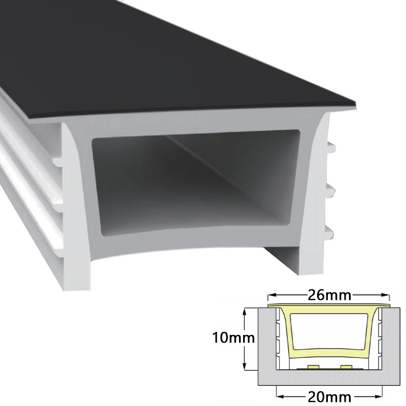20x10mm černý silikonový LED světelný proužek Kryt pro 15mm PCB