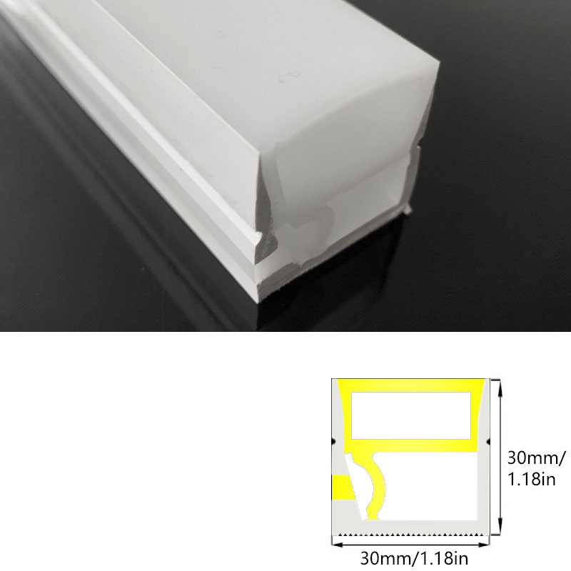 30*30mm boční silikonový LED pásek, kryt difuzoru světla pro 12mm PCB