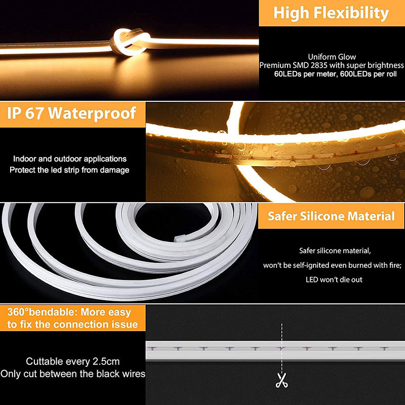 Premium 24V COB LED Strip Light, Single Color (UL-Listed) 16.4ft [IP-30]