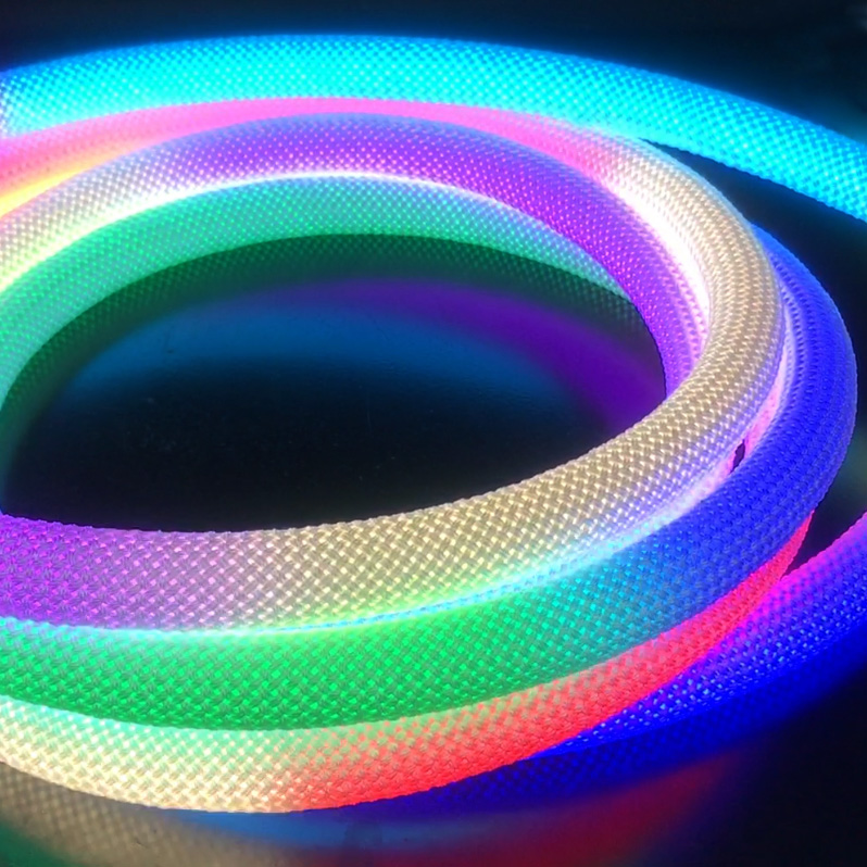 360° geflochtenes, farbenfrohes, adressierbares RGBW-LED-Neonlichtschlauch