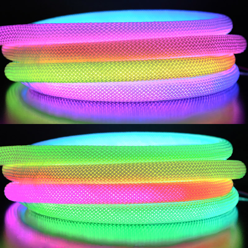 360° Braided Colorful Addressable RGBW LED Neon Rope Light