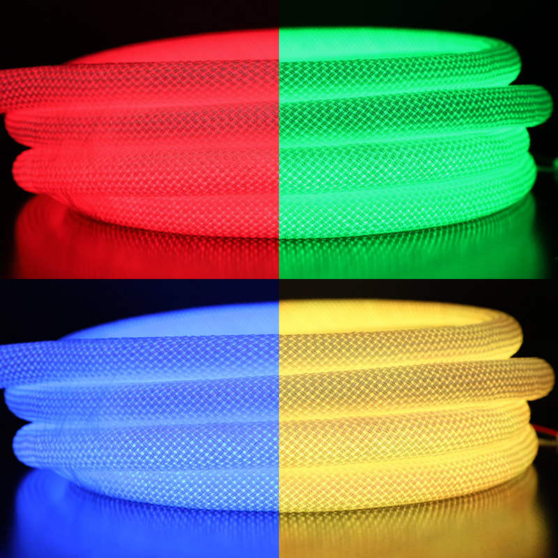 360° Braided Colorful Addressable RGBW LED Neon Rope Light