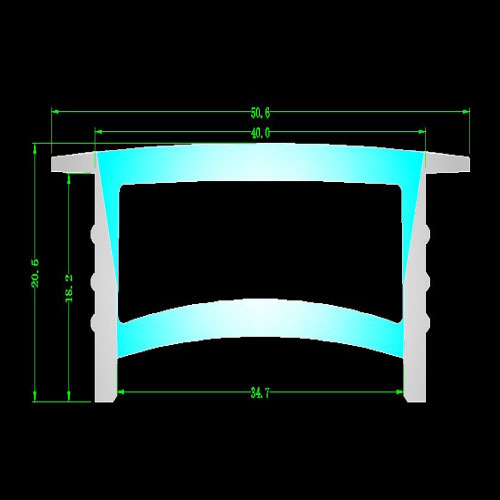 40 x 20 mm flexible Silikon-LED-Lichtleistenabdeckung für 30 mm Lichtleisten 40 x 20 mm flexible Silikon-LED-Lichtleistenabdeckung für 30 mm Lichtleisten