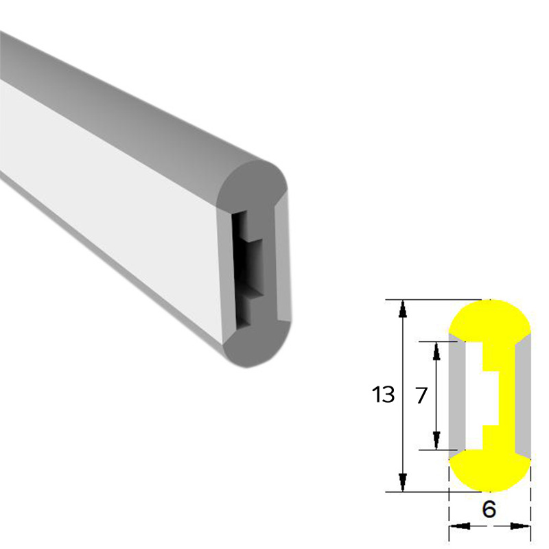 0613 Silikonová neonová ohebná světelná trubice s dvojitým bočním vyzařováním pro 6mm LED pásek