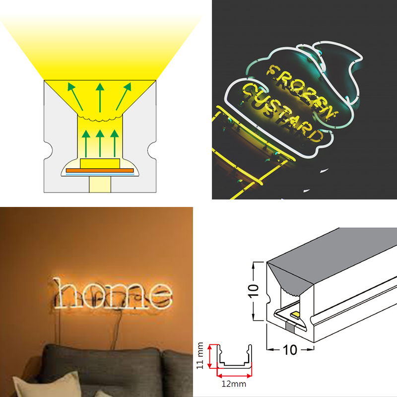 Flexibler Silikon-LED-Streifen-Lichtkanal für 5 mm LED-Streifen – 10 x 10 mm, 120° nach oben emittierend Flexibler Silikon-LED-Streifen-Lichtkanal für 5 mm LED-Streifen – 10 x 10 mm, 120° nach oben emittierend