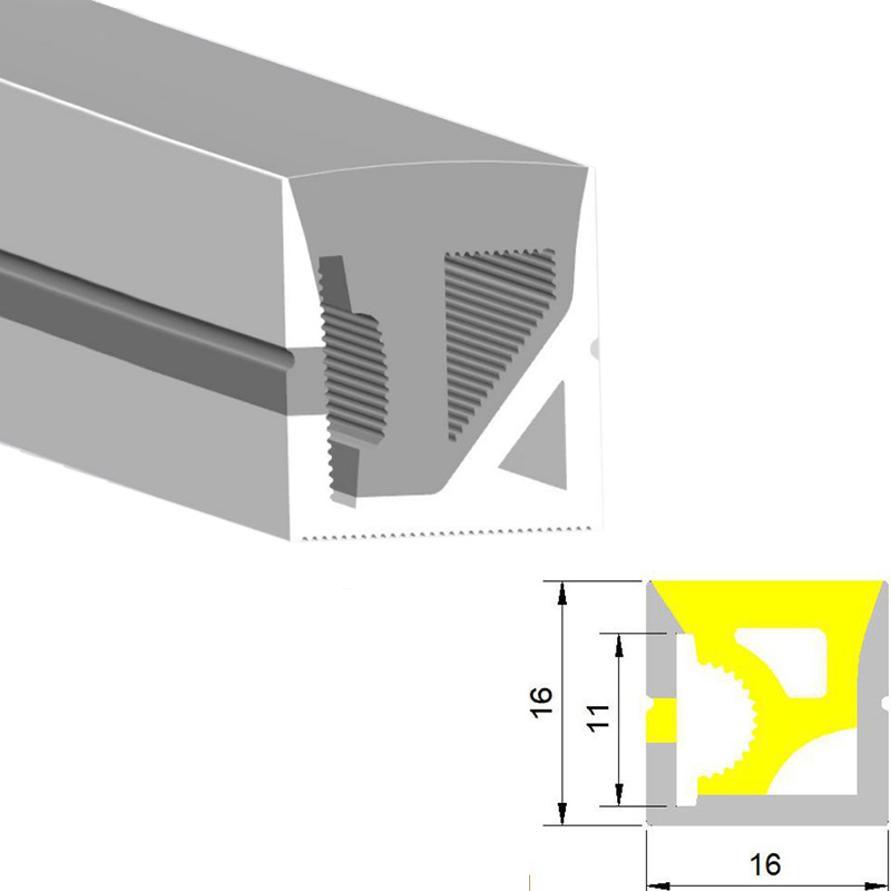 Flex LED neonová trubice vodotěsný silikonový LED profil 120° boční vyzařování 16*16mm