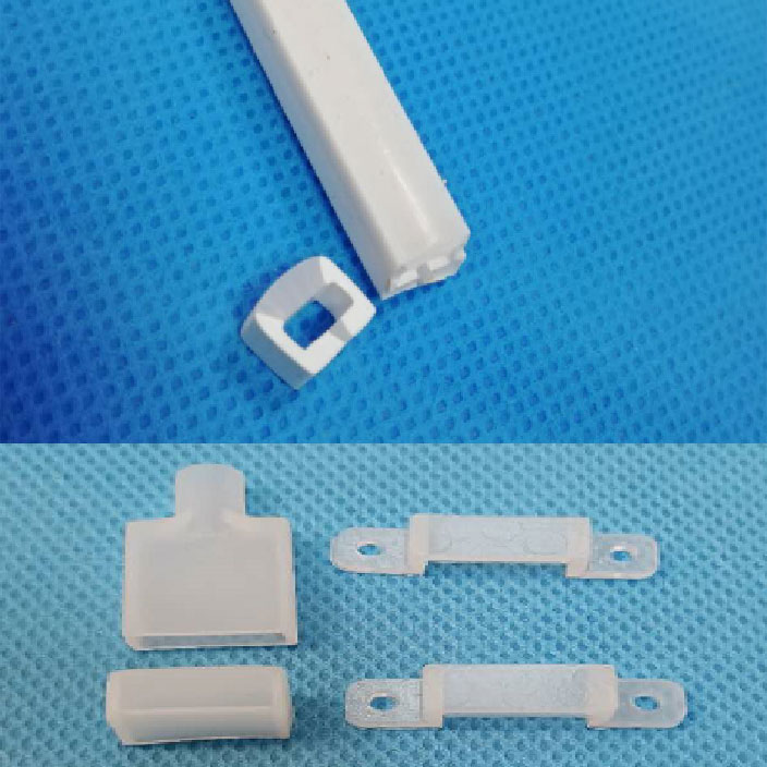 Měkká silikonová trubice difuzoru světla pro 3mm tenký LED pásek 180° horní vyzařování 06*06mm Měkká silikonová trubice difuzoru světla pro 3mm tenký LED pásek 180° horní vyzařování 06*06mm