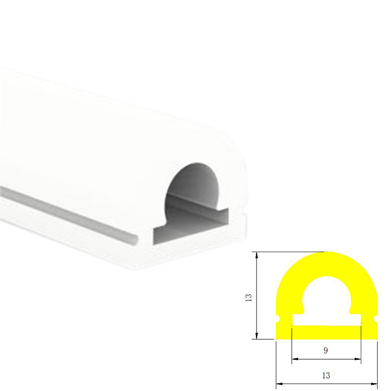 13*13mm 180° horní vyzařující silikonová rozptýlená světelná trubice pro 8mm LED světelné pásy