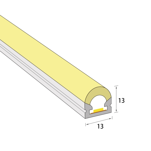 13*13mm 180° horní vyzařující silikonová rozptýlená světelná trubice pro 8mm LED světelné pásy 13*13mm 180° horní vyzařující silikonová rozptýlená světelná trubice pro 8mm LED světelné pásy