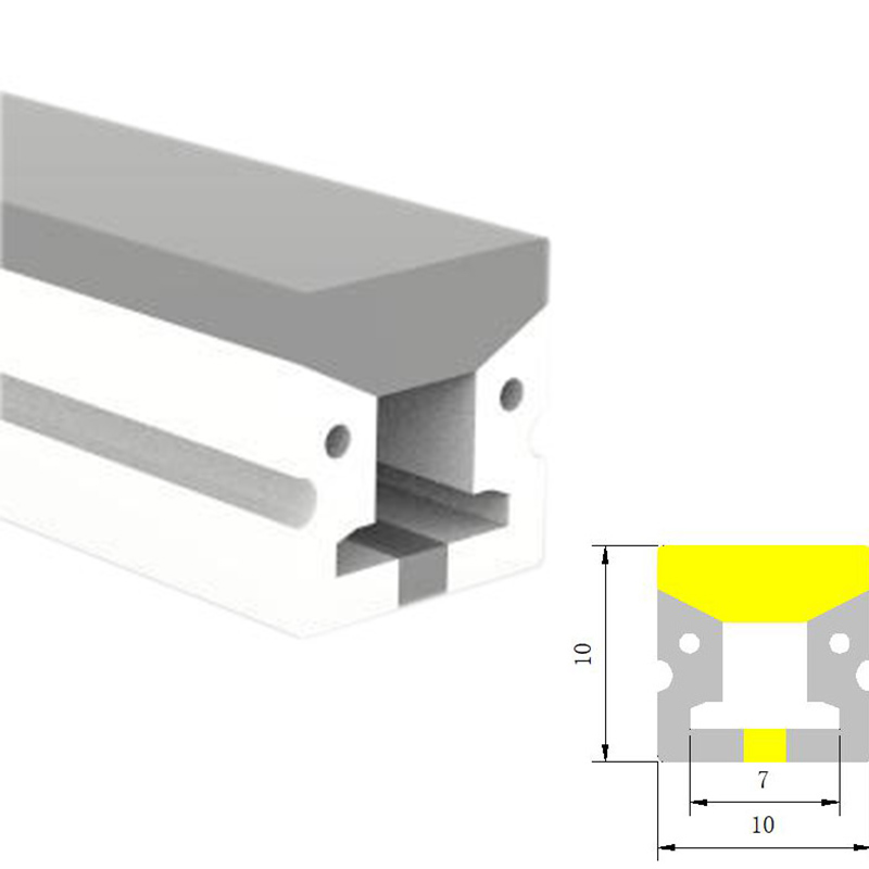 Biegbarer LED-Streifendiffusor aus Silikon für den Außenbereich, wasserdicht, 180°, dreiseitig emittierend, 10 x 10 mm