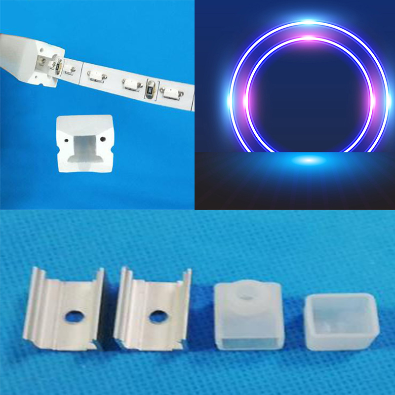 Biegbarer LED-Streifendiffusor aus Silikon für den Außenbereich, wasserdicht, 180°, dreiseitig emittierend, 10 x 10 mm Biegbarer LED-Streifendiffusor aus Silikon für den Außenbereich, wasserdicht, 180°, dreiseitig emittierend, 10 x 10 mm