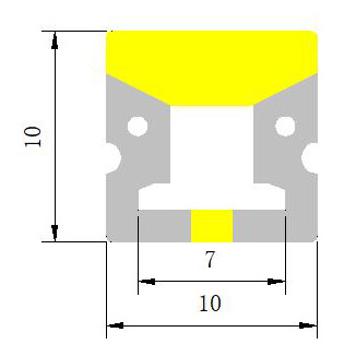 Biegbarer LED-Streifendiffusor aus Silikon für den Außenbereich, wasserdicht, 180°, dreiseitig emittierend, 10 x 10 mm Biegbarer LED-Streifendiffusor aus Silikon für den Außenbereich, wasserdicht, 180°, dreiseitig emittierend, 10 x 10 mm