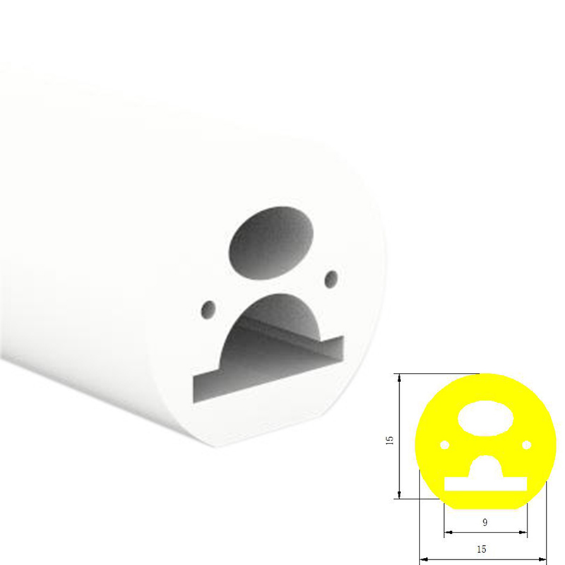 Φ15mm 270° Oben emittierender runder LED-Streifendiffusor aus Silikon für 8mm LED-Streifenlichter