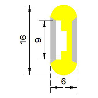 Silikon-LED-Diffusorstreifen, wasserdicht für 8 mm LED-Lichtstreifen – 06 x 16 mm, 180° beidseitig emittierend Silikon-LED-Diffusorstreifen, wasserdicht für 8 mm LED-Lichtstreifen – 06 x 16 mm, 180° beidseitig emittierend
