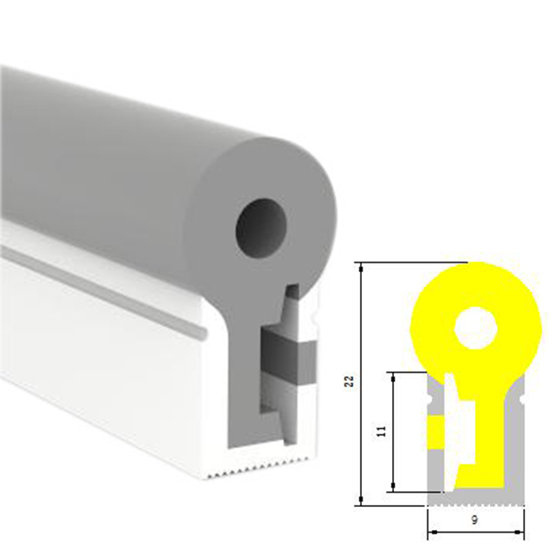Silikonový LED pásek difuzor flexibilní 180° boční vyzařování 09*22mm Silikonový LED pásek difuzor flexibilní 180° boční vyzařování 09*22mm
