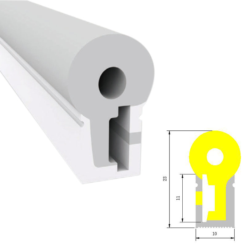 Silikonový flexibilní LED profil s difuzorem neonového světla 270° boční vyzařování 10*23mm Silikonový flexibilní LED profil s difuzorem neonového světla 270° boční vyzařování 10*23mm