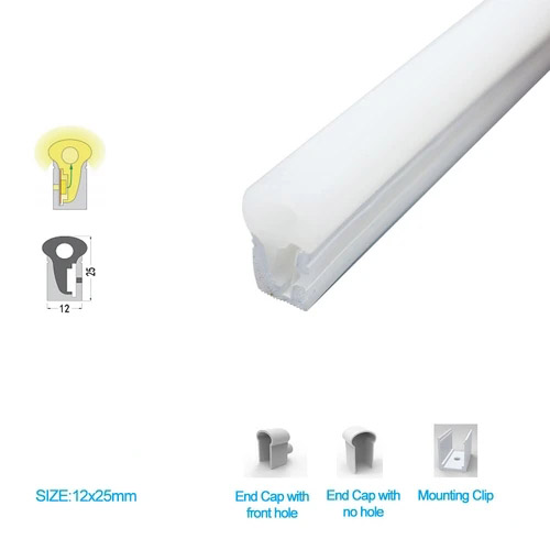 Flex silikonový LED světelný kanál s horním 270° bočním vyzařováním 12*25mm Flex silikonový LED světelný kanál s horním 270° bočním vyzařováním 12*25mm
