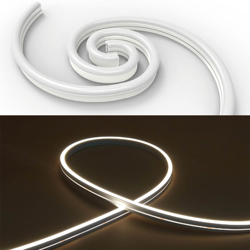 Flex silikonový LED světelný kanál s horním 270° bočním vyzařováním 12*25mm Flex silikonový LED světelný kanál s horním 270° bočním vyzařováním 12*25mm