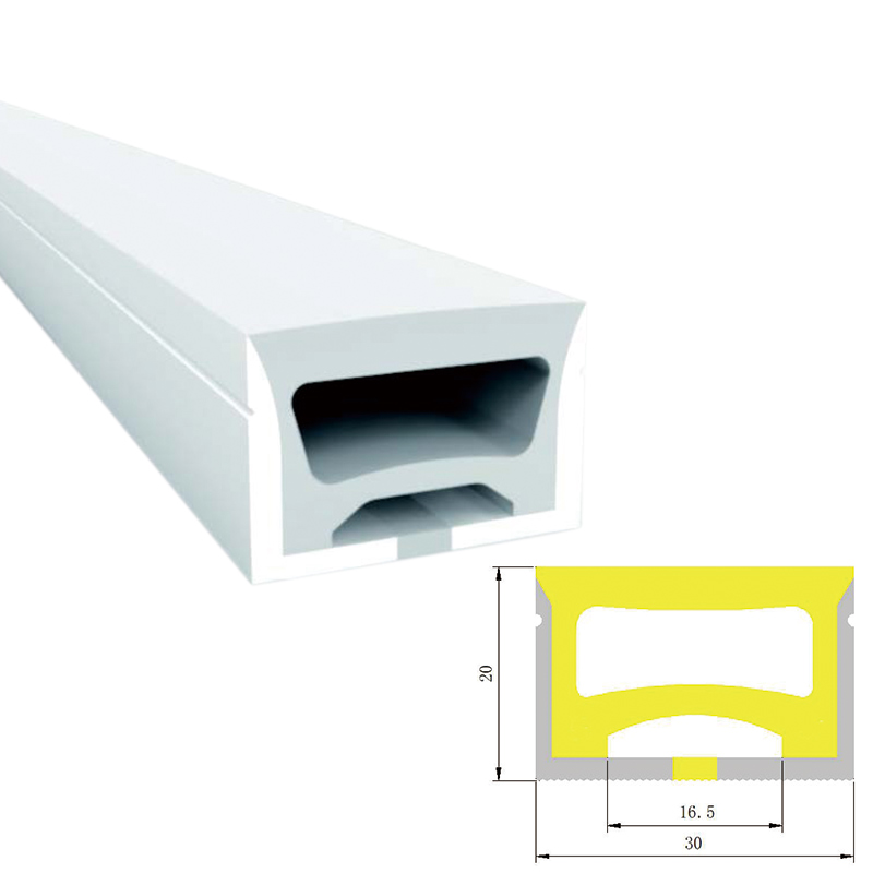 Flex silikonový LED difuzní pásek pro 15mm LED pásek světla - 30*20mm 120° horní vyzařování Flex silikonový LED difuzní pásek pro 15mm LED pásek světla - 30*20mm 120° horní vyzařování
