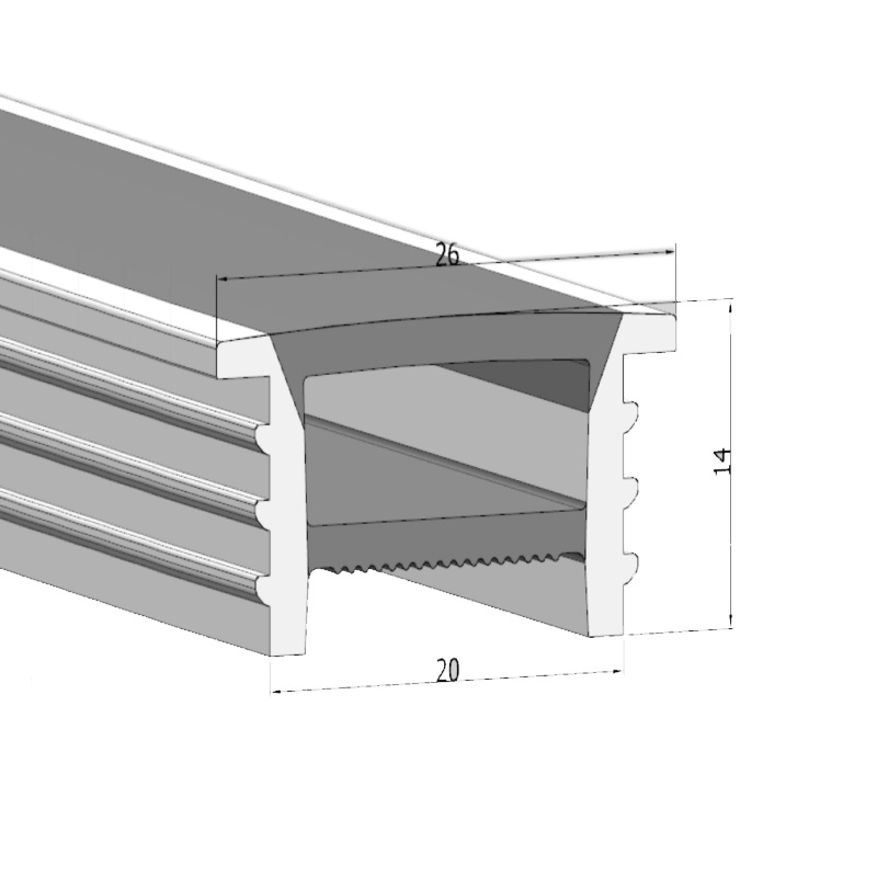 Geflanschte flexible 12-mm-Lichtleiste mit Silikondiffusor und LED-Abdeckung