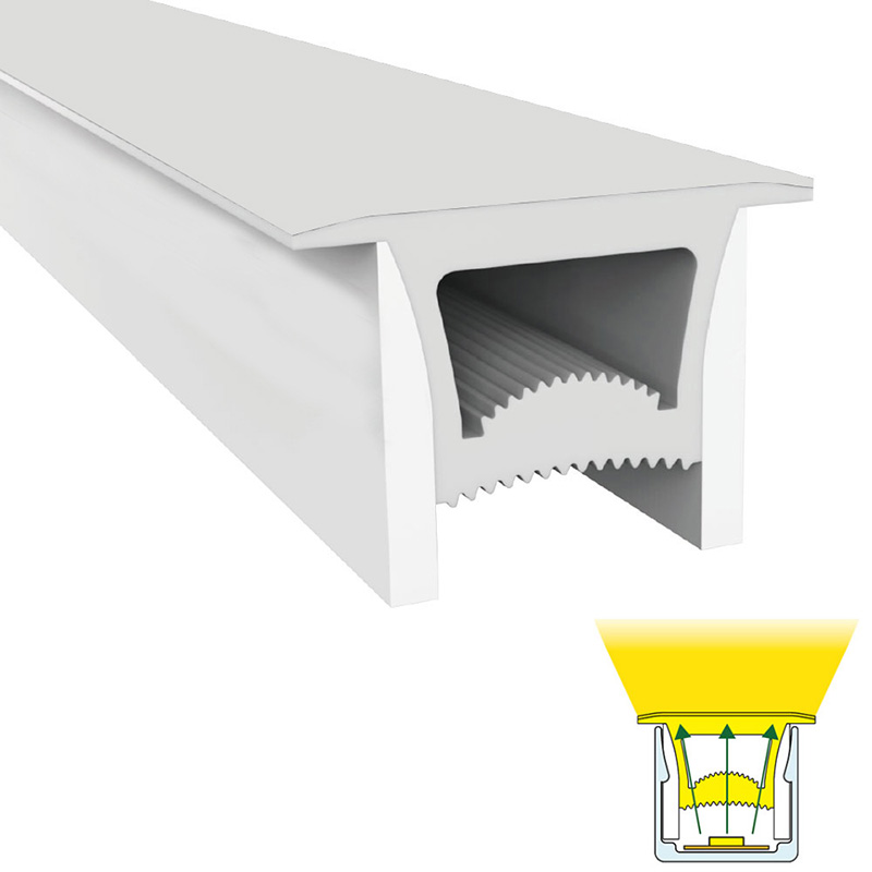 Flexibilní silikonový kanál pro 12/10 mm LED světelné pásy – 20 x 20 mm 120° horní vyzařování Flexibilní silikonový kanál pro 12/10 mm LED světelné pásy – 20 x 20 mm 120° horní vyzařování