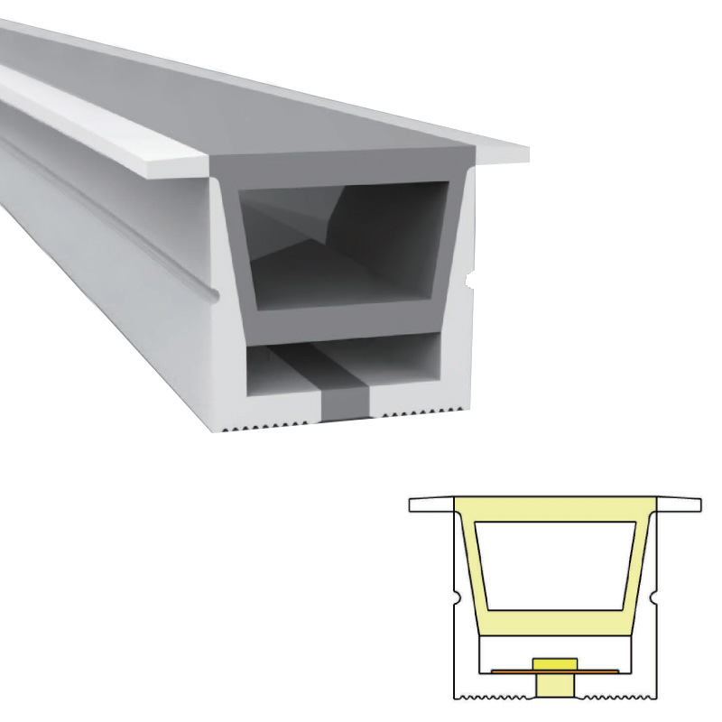Flexibilní silikonový LED kanál s přírubou pro 10mm LED pásková světla - 16*16mm 120° horní vyzařování