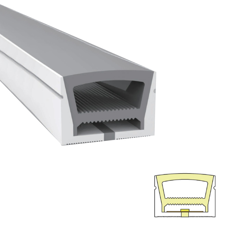 Silikon-LED-Diffusorrohr für 12 mm LED-Streifenlichter – 25 x 17 mm, 120° nach oben emittierend