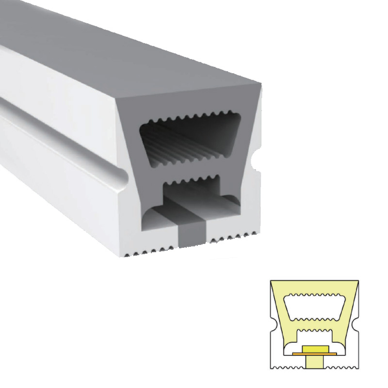 Silikon-LED-Lichtstreifenprofil für 5 mm dünne LED-Lichtstreifen – 10 x 10 mm, 120° nach oben emittierend Silikon-LED-Lichtstreifenprofil für 5 mm dünne LED-Lichtstreifen – 10 x 10 mm, 120° nach oben emittierend