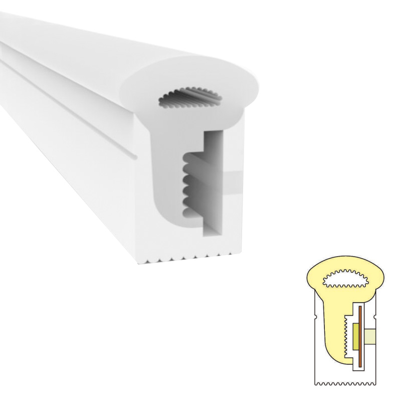 Silikonové LED pásky Profil vodotěsný Pro 8mm LED světelný pásek - 08*17mm 270° boční vyzařování