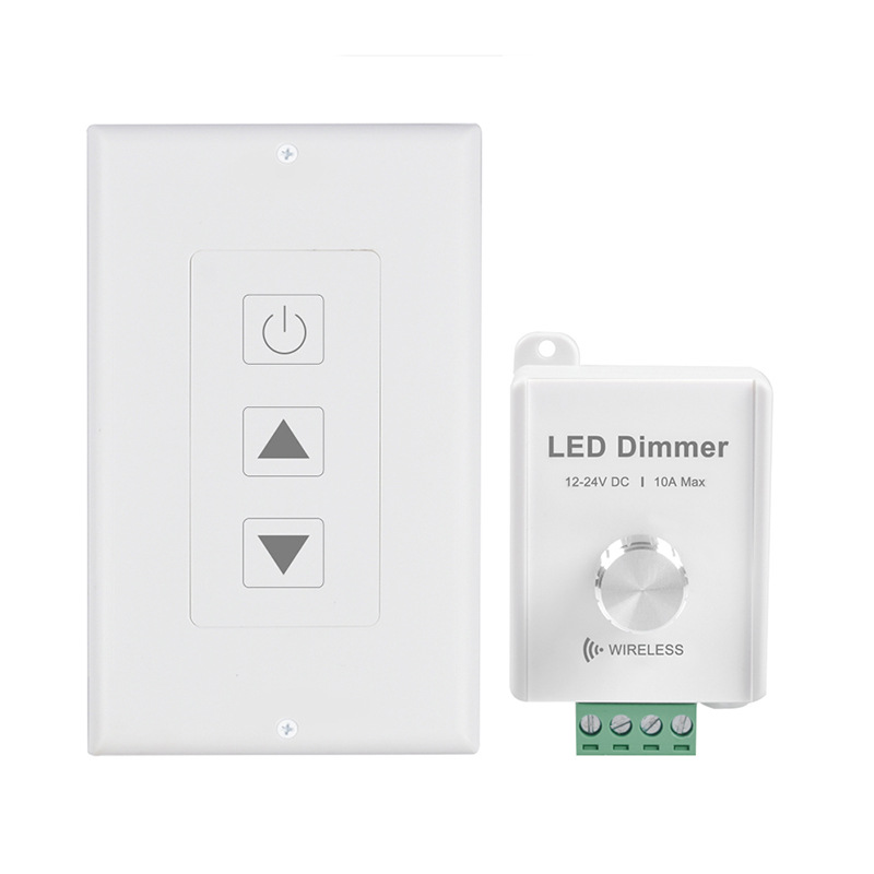 DC12-24V 10Amp vysoce výkonný otočný knoflík LED stmívač s bezdrátovým nástěnným ovladačem panelu
