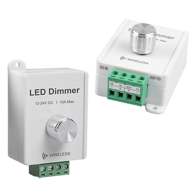 DC12-24V 10Amp Hochleistungs-Drehknopf-LED-Dimmerschalter mit kabellosem Wandpanel-Controller DC12-24V 10Amp Hochleistungs-Drehknopf-LED-Dimmerschalter mit kabellosem Wandpanel-Controller