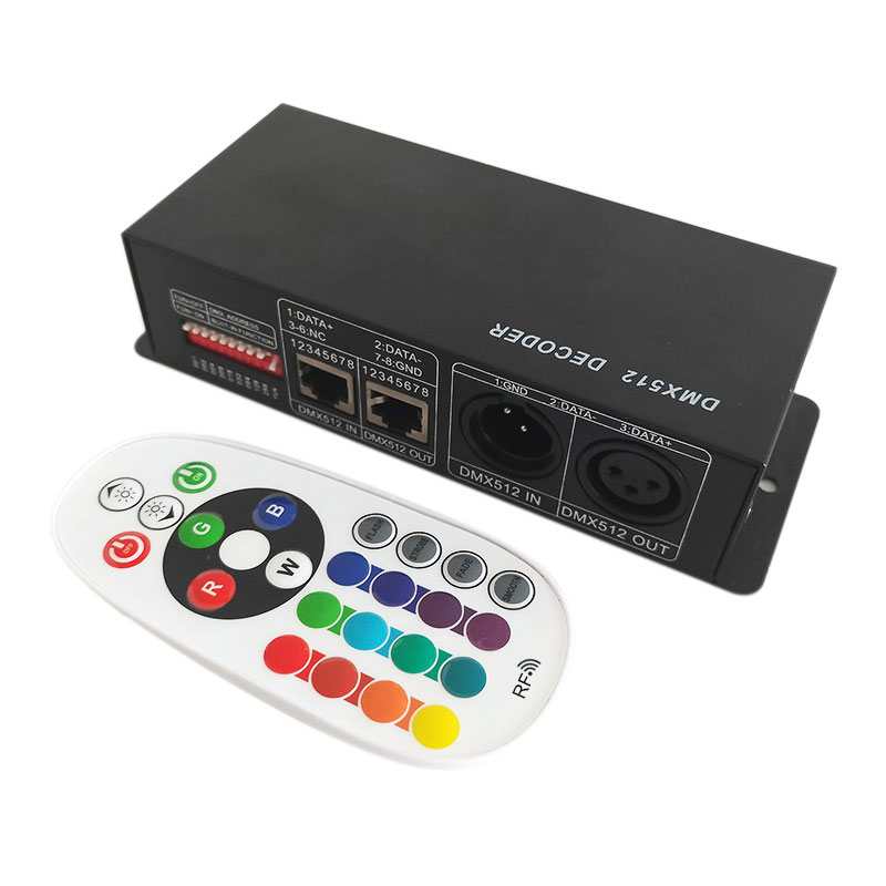 Synchronní ovládání DMX dekodér RF dálkové ovládání 110V 220V RGB LED pásek