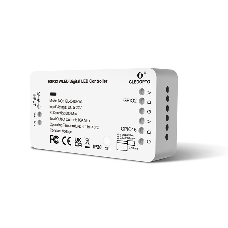 2portový datový 10A základní WiFi LED řadič ESP32 WLED pixelů 2portový datový 10A základní WiFi LED řadič ESP32 WLED pixelů