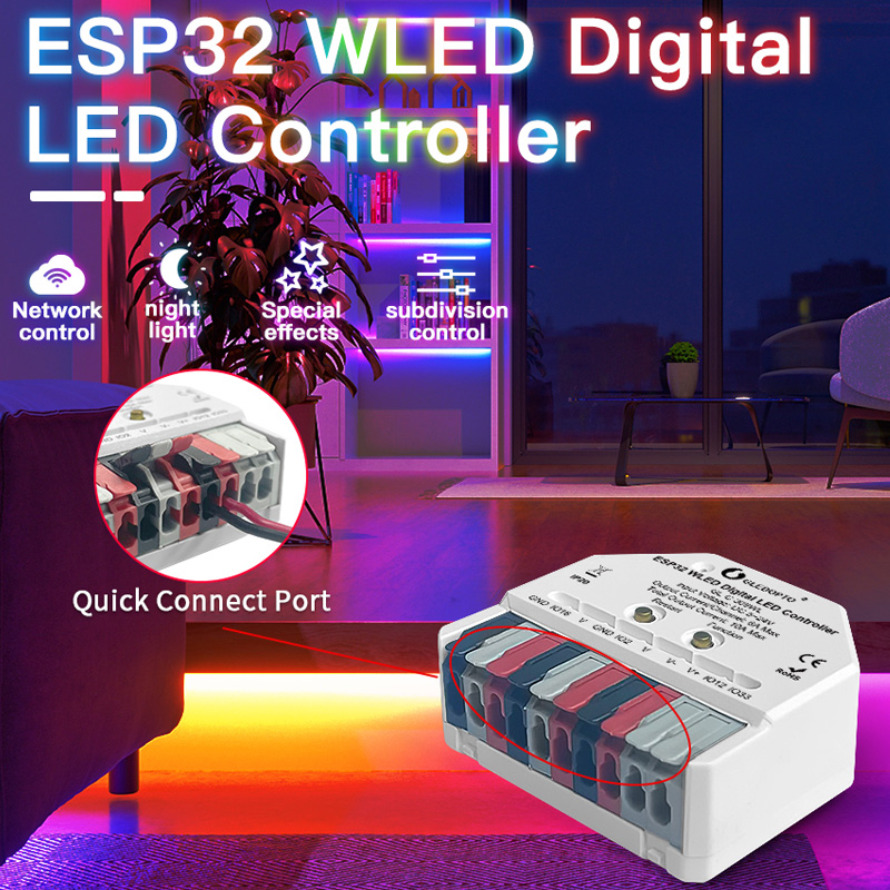 2CH WiFi ESP32 LED světelný pásek WLED DIY Pixel Controller Mini 2CH WiFi ESP32 LED světelný pásek WLED DIY Pixel Controller Mini