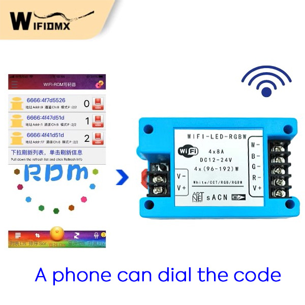 4CH RGBW ArtNet saACN WiFi bezdrátový DMX RDM LED ovladač 4CH RGBW ArtNet saACN WiFi bezdrátový DMX RDM LED ovladač
