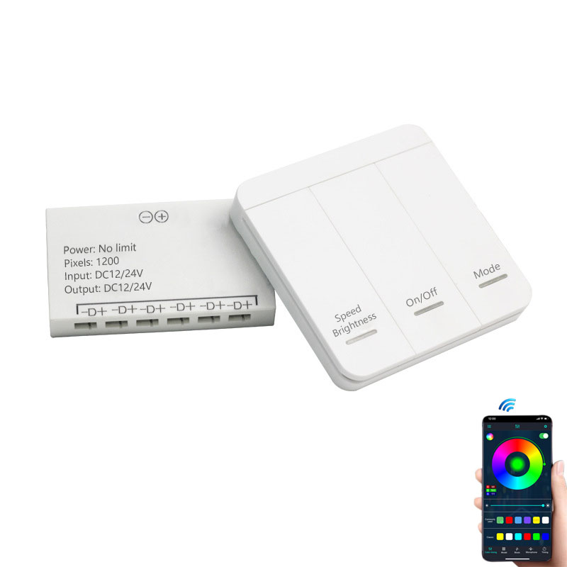 DC12-24V 6CH Bluetooth a bezdrátový panel tekoucí voda LED Ovladač osvětlení na boční stěně schodiště
