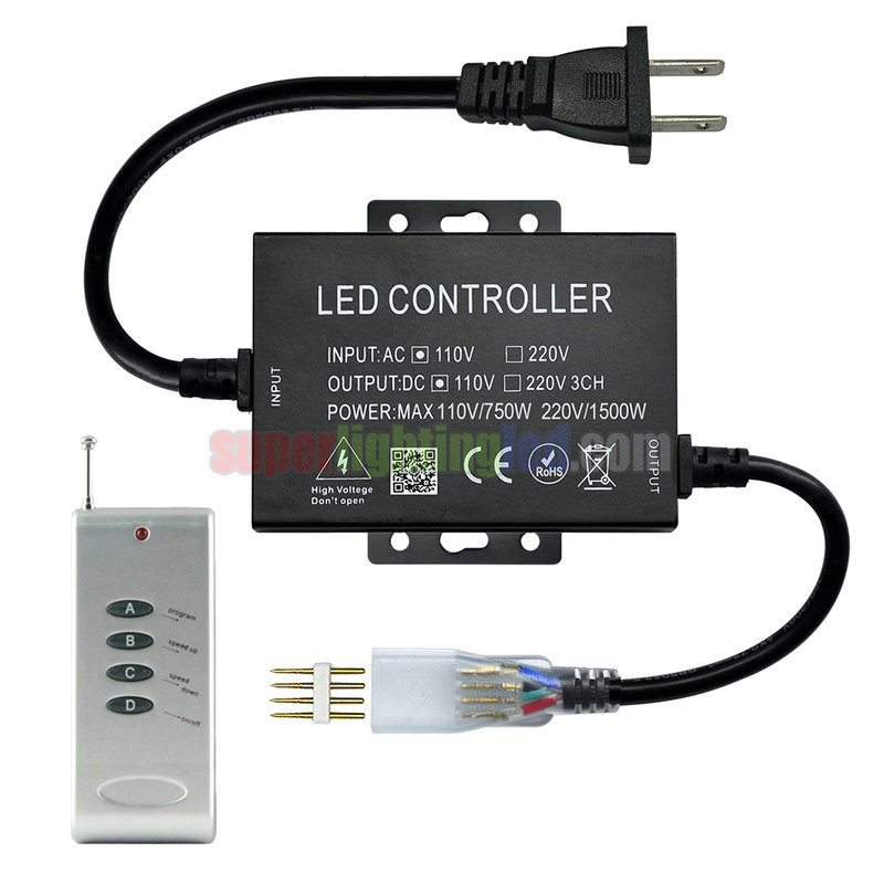 AC110-220V výstup 1400W vysokonapěťová RGB LED lampa s RF ovladačem