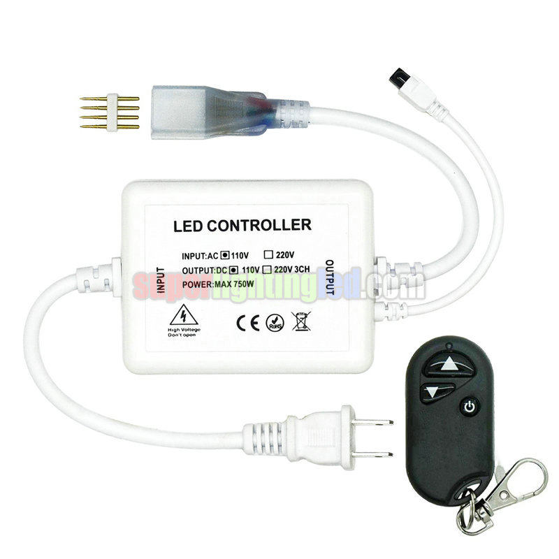 AC110V/220V 720W 3Tasten 50meter RF Dimmer, für Einkaufszentrum, Heimbeleuchtungsprojekt, Hochspannungs-Einzelfarben-LED-Streifen anschließen