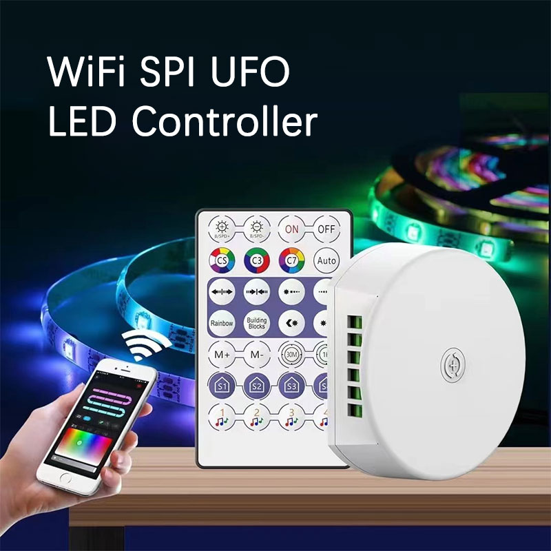 DC12-48V Alexa WiFi APP Controlled RF Remote SPI UFO LED Controller DC12-48V Alexa WiFi APP Controlled RF Remote SPI UFO LED Controller