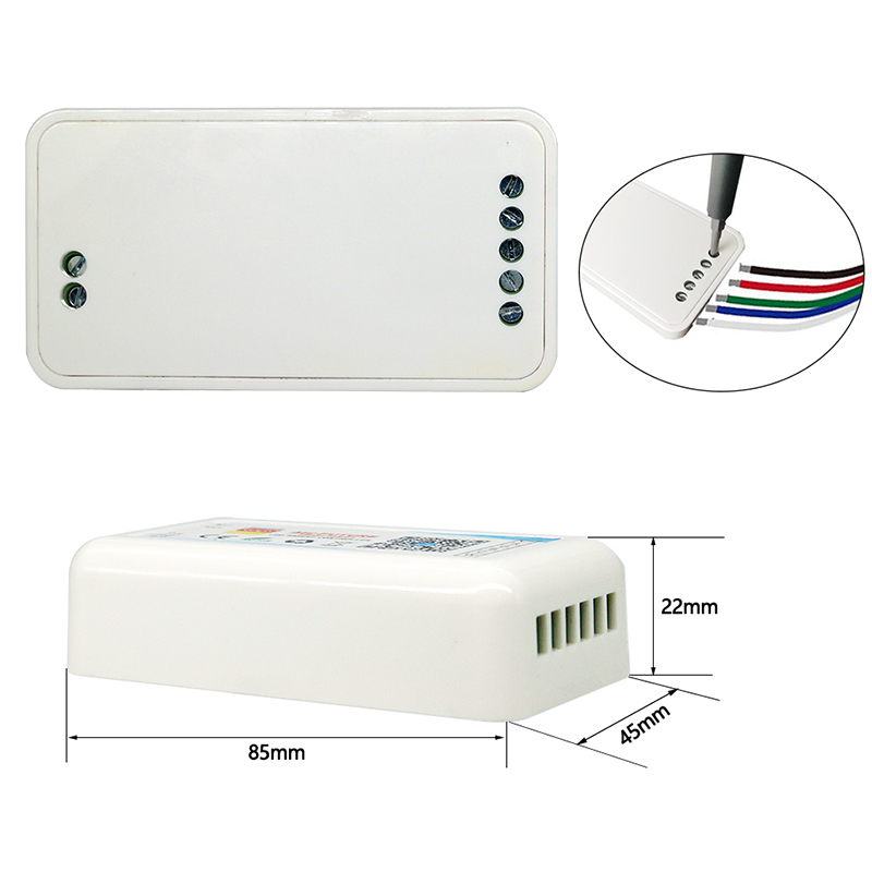 DC5-24V 6A Smart Life APP Wifi Smart RGB+CCT LED-Controller, funktioniert mit Alexa und Google Assistant DC5-24V 6A Smart Life APP Wifi Smart RGB+CCT LED-Controller, funktioniert mit Alexa und Google Assistant