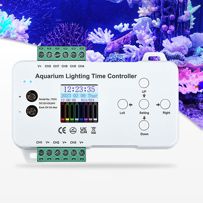 Computerprogrammierbarer 8-Kanal-Aquarium-Licht-Timer-Controller Computerprogrammierbarer 8-Kanal-Aquarium-Licht-Timer-Controller