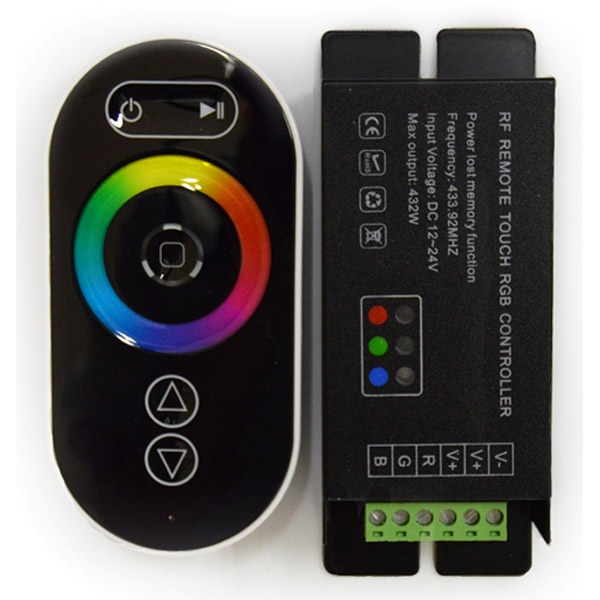 DC12-24V RF dálkový dotykový RGB LED ovladač, RGB LED ovladač, dotykový stmívač pro instalaci LED pásku