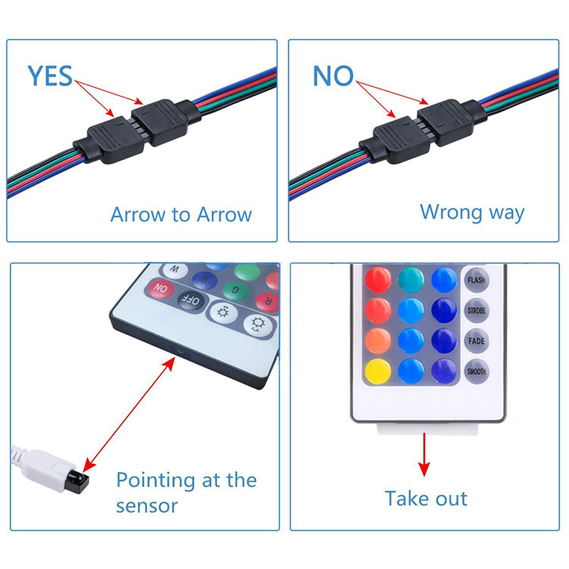 24 Button Wireless RGB LED Light Controller Ir Remote 12v Dimmer for LED  Strip