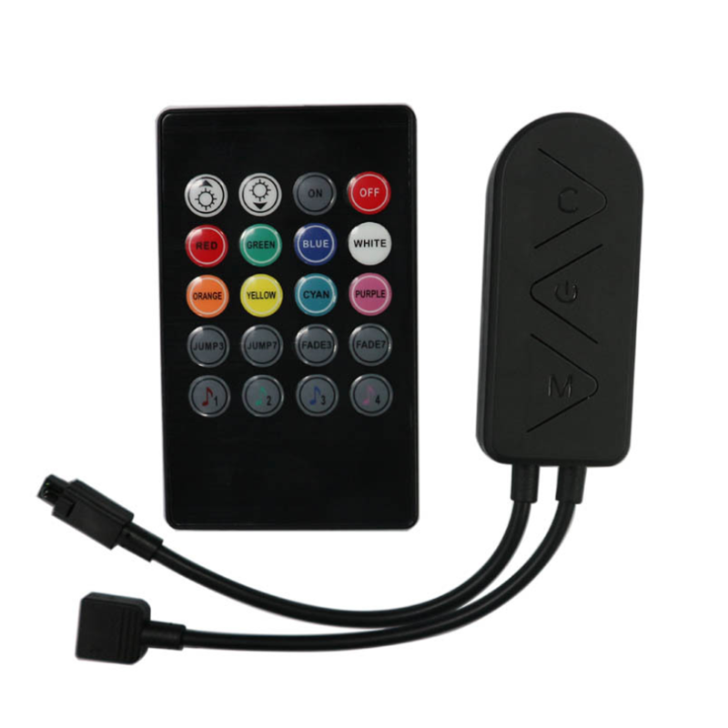 DC12V/24V RGB Bluetooth hudební chytrý telefon APP 3 klíčový LED ovladač světla, 20 klíčový IR dálkový ovladač