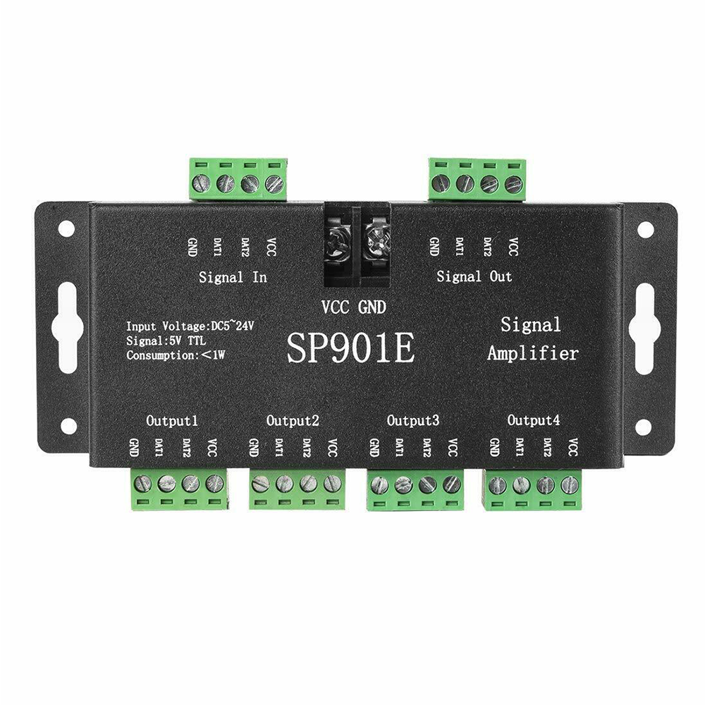 4CH SPI Signalverstärker SP901E für programmierbare LED-Lichtleisten 4CH SPI Signalverstärker SP901E für programmierbare LED-Lichtleisten