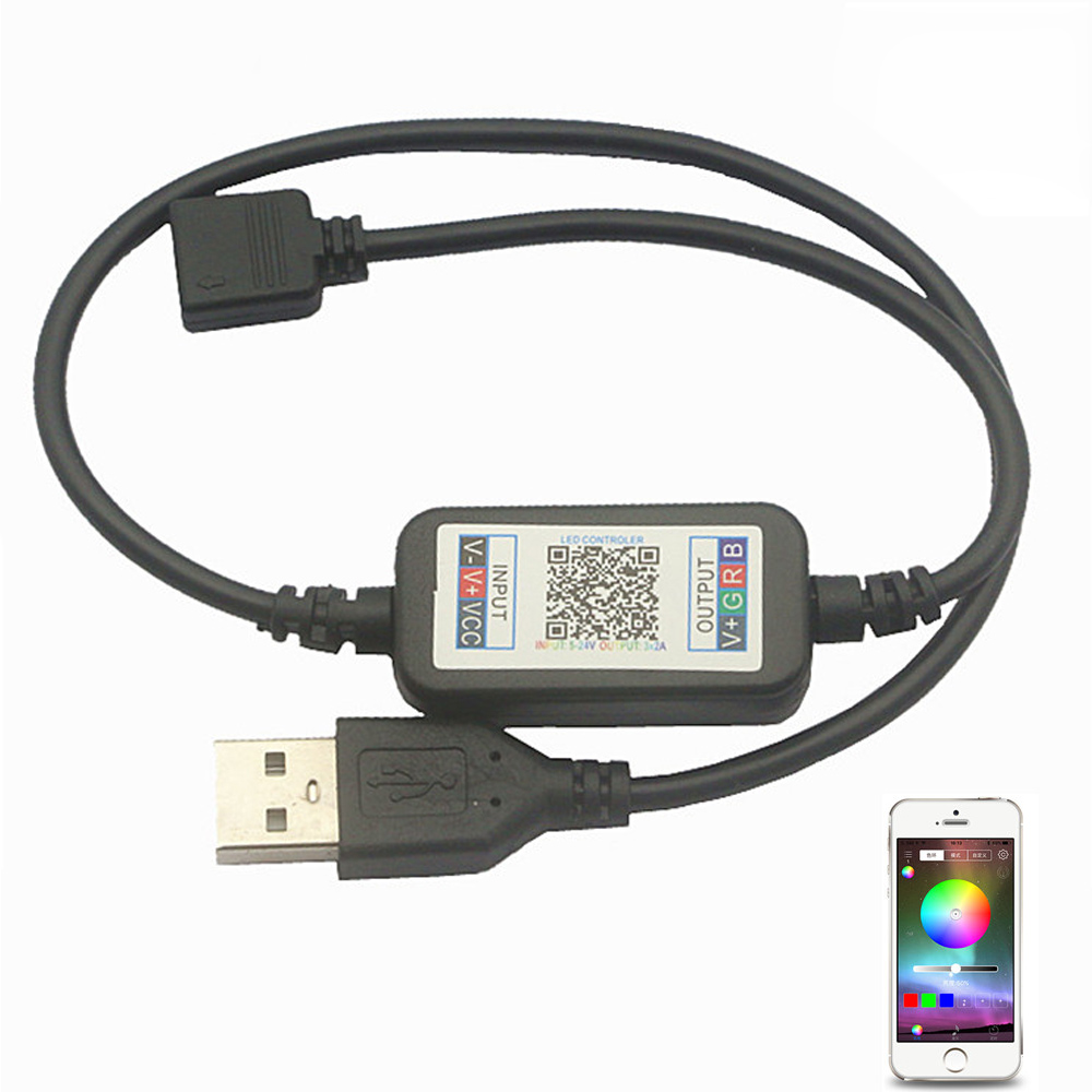 DC5-24V RGB Mini Music Rhythm Bluetooth LED USB ovladač Použijte pro 5050SMD RGB LED pásky